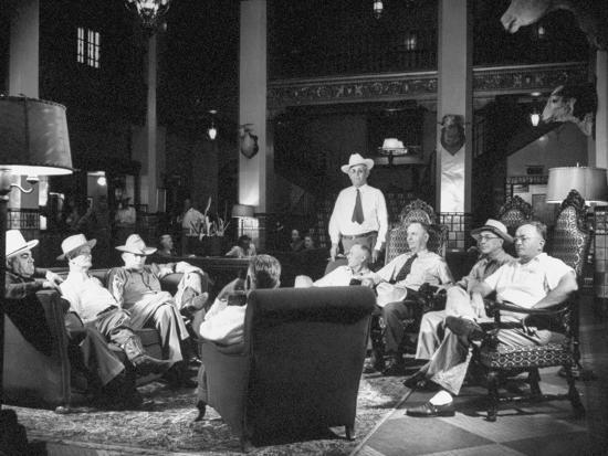 Cattle Men and Natives of San Angelo Sitting in the Lobby of the Cactus Hotel