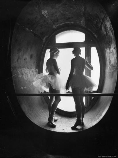 Silhouetted Ballerinas During Rehearsal for Swan Lake at Grand Opera de Paris
