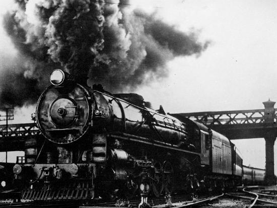 Railroad Steam Engine Billowing Smoke