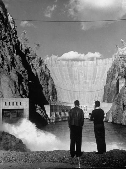 Sightseers Enjoying the Magnificent Power of Boulder Dam