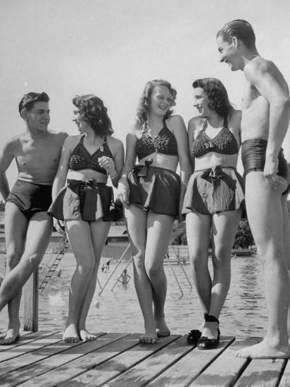 Swiss Youths Standing on the Boardwalk at the Beach