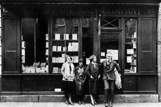 Ernest Hemingway and Sylvia Beach Infront of the 'Shakespeare and Company' Bookshop, Paris, 1928