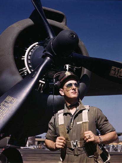 F.W. Hunter, Army Test Pilot, Douglas Aircraft Company Plant at Long Beach, Calif. October 1942