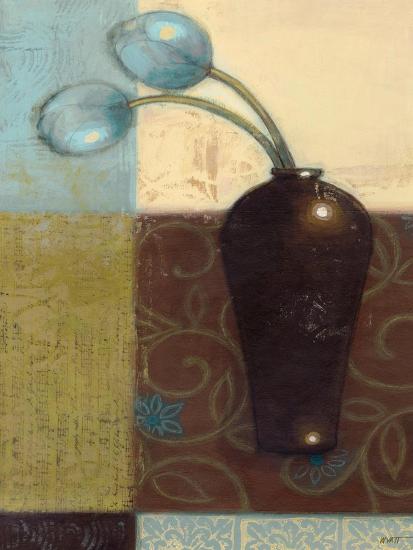 Ebony Vase with Blue Tulips I