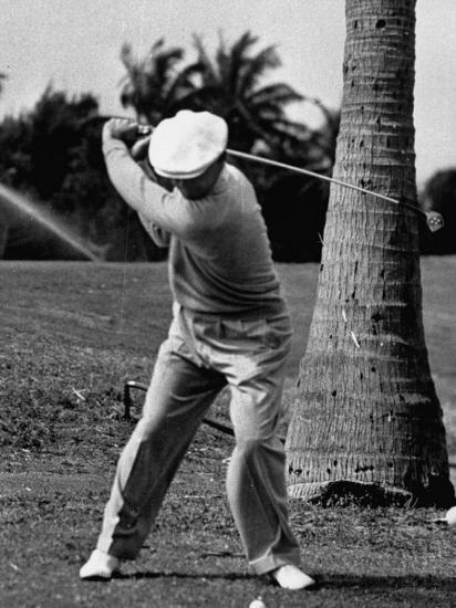 Golfer Ben Hogan, Demonstrating His Golf Drive