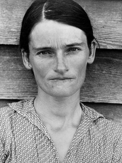 Portrait of a Solemn Annie Mae Gudger, Sharecropper's Wife, in Hale County